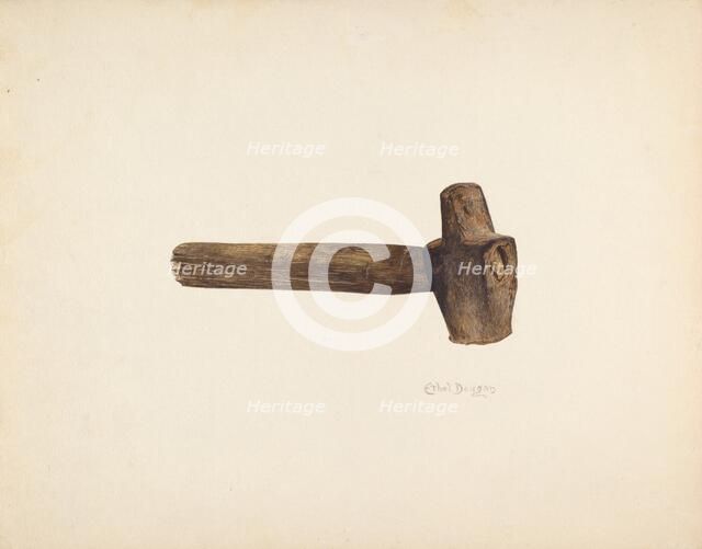 Blacksmith's Hammer, c. 1940. Creator: Ethel Dougan.
