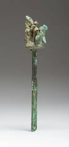 Blade with Two Figures in Presentation Scene, 100 B.C./A.D. 500. Creator: Unknown