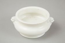 Blanc de chine censer with lion head handles, 18th century. Creator: Unknown