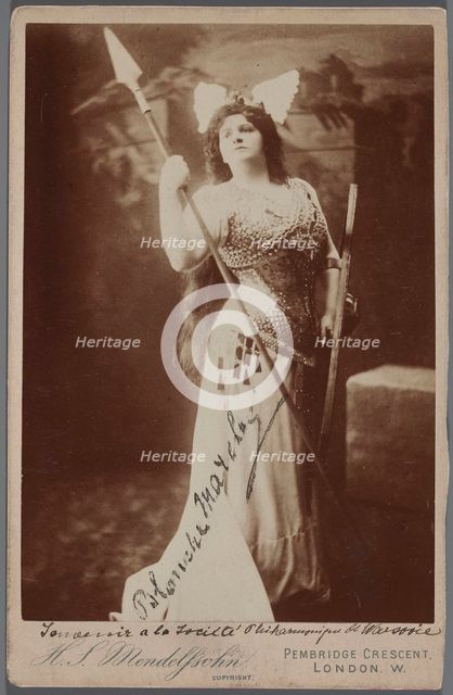 Blanche Marchesi (1863-1940) as Brünnhilde in Die Walküre (The Valkyrie) by R. Wagner, c. 1900.