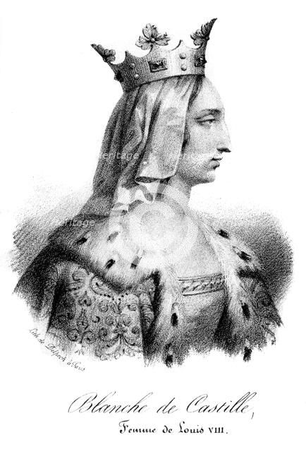 Blanche of Castile, wife of Louis VIII of France, (19th century).Artist: Delpech