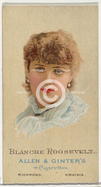 Blanche Roosevelt, from World's Beauties, Series 2 (N27) for Allen & Ginter Cigarettes, 1888., 1888. Creator: Allen & Ginter.