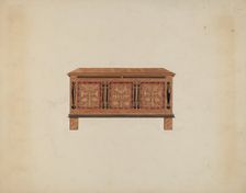 Blanket Chest - Front View, c. 1936. Creator: Martin Partyka