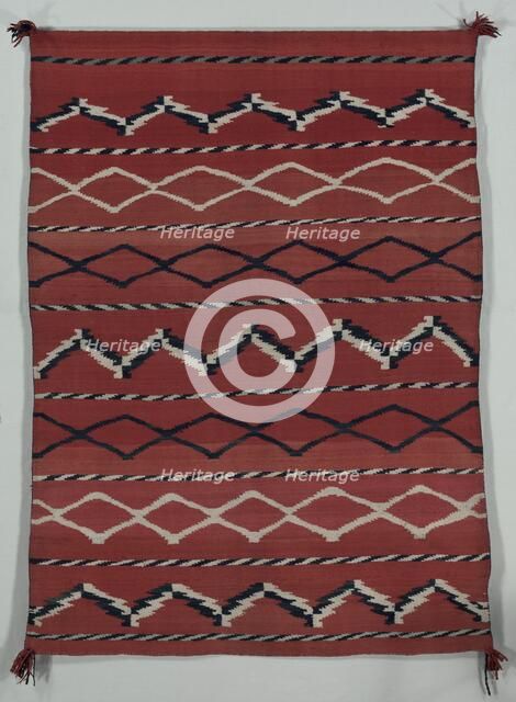 Blanket/ Sarape (banded style), late 1800s. Creator: Unknown.
