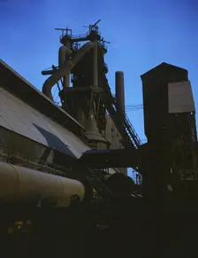 Blast furnace at Carnegie-Illinois Steel Corporation mill in Etna, Pennsylvania, 1941. Creator: Alfred T Palmer