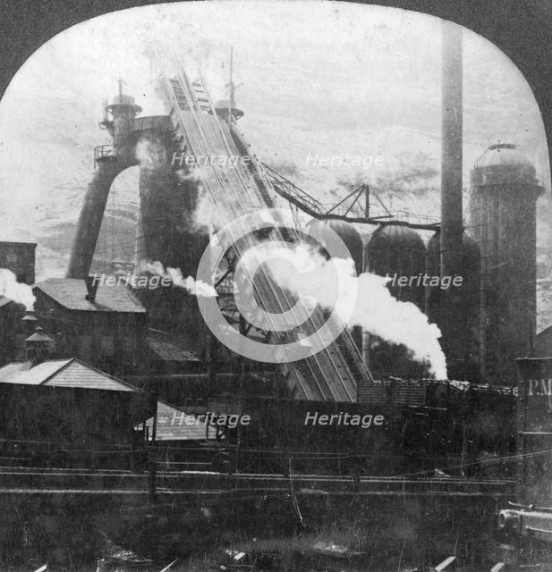 Blast furnace, Pittsburgh, Pennsylvania, USA, early 20th century. Artist: Keystone View Company