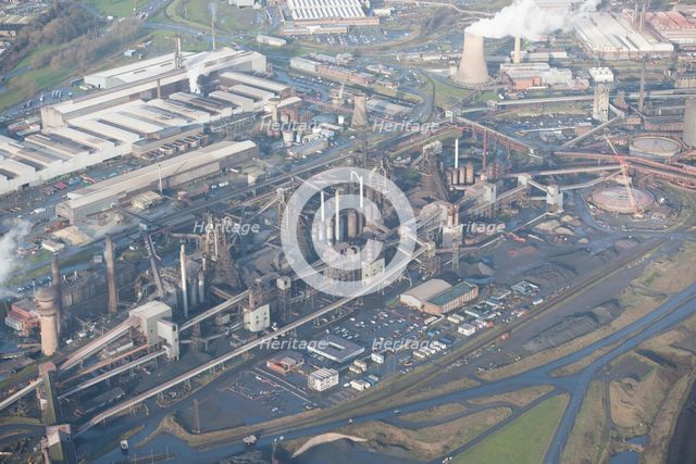 Blast furnaces at Scunthorpe Steel Works, North Lincolnshire, 2016. Creator: Dave MacLeod.
