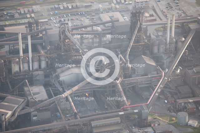 Blast furnaces at Scunthorpe Steel Works, North Lincolnshire, 2016. Creator: Dave MacLeod.