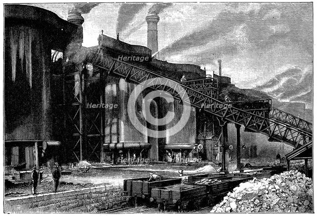 Blast furnaces, Barrow Hematite Iron and Steel Company, Barrow in Furness, Cumbria, 1890. Artist: Unknown