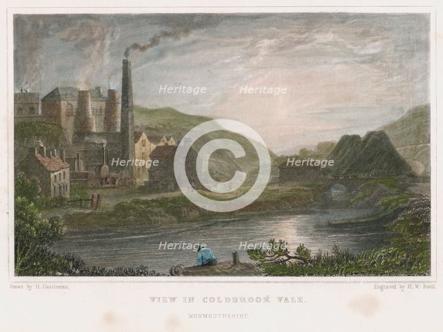 Blast furnaces for production of iron at Coalbrookdale, Shropshire, c1830. Artist: HW Bond