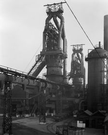 Blast furnaces, Park Gate Iron and Steel Co, Rotherham, South Yorkshire, 1964. Creator: Michael Walters