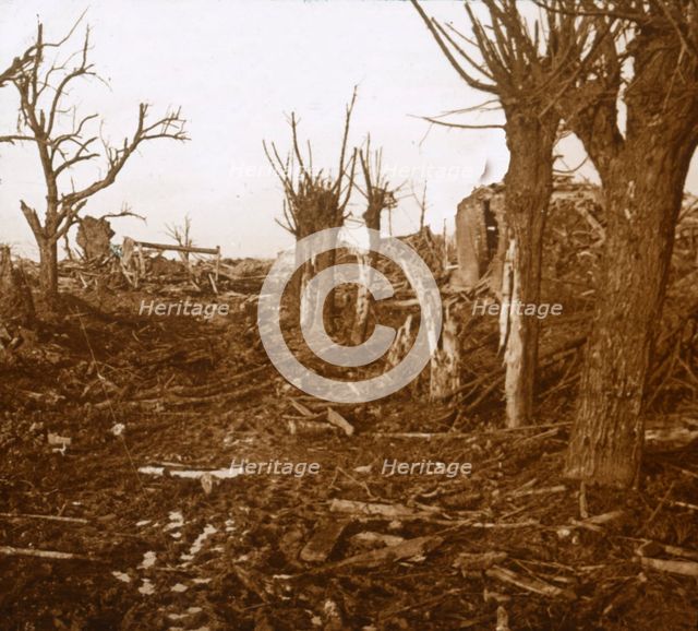 Blasted landscape, Belloy-en-Santerre, northern France, c1914-c1918. Artist: Unknown.