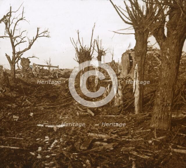 Blasted landscape, Belloy-en-Santerre, northern France, c1914-c1918. Artist: Unknown.