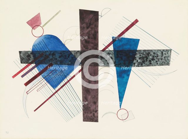 Blau in Rund und Spitz (Blue in round and pointed), 1933. Creator: Kandinsky, Wassily Vasilyevich (1866-1944).