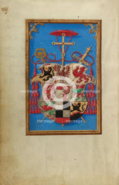 Blazon of Cardinal Albrecht von Brandenburg, about 1525-1530. Creator: Simon Bening.