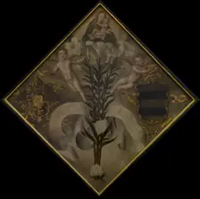 Blazon of the Diest Chamber of Rethoric "De Leliebloem", 1561. Creator: Anon