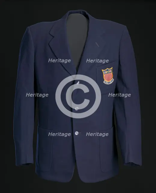 Blazer, tie, and belt worn by Ted Corbitt for the 1952 Helsinki XV Olympics, 1952. Creator: Unknown.