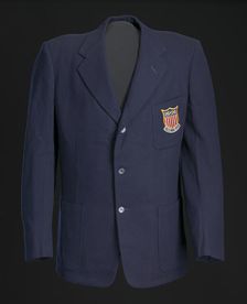 Blazer, tie, and belt worn by Ted Corbitt for the 1952 Helsinki XV Olympics, 1952. Creator: Unknown