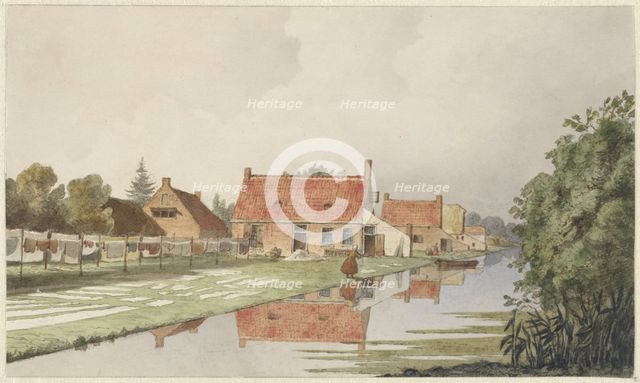 Bleacheries near a canal, 1820-1872. Creator: Hendrik Abraham Klinkhamer.