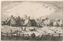 Blekerye aededuyne gelegen (Farms and Bleaching-Fields), c. 1611/1612. Creator: Claes Jansz Visscher