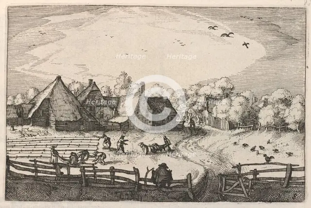 Blekerye aededuyne gelegen (Farms and Bleaching-Fields), c. 1611/1612. Creator: Claes Jansz Visscher.