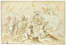 Blessed Ascending to Heaven, n.d. Creators: Giovanni Francesco Romanelli, Anton Domenico Gabbiani