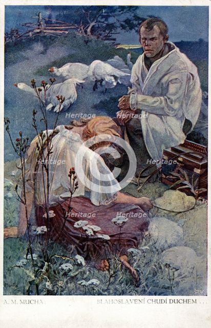 'Blessed are the Poor in Spirit for Theirs is the Kingdom of Heaven', 1906. Artist: Alphonse Mucha