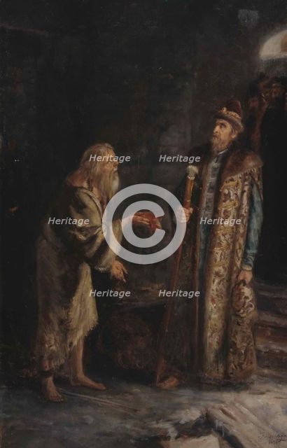 Blessed Nicholas, the Fool for Christ of Pskov and Tsar Ivan IV the Terrible, 1899.