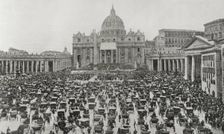 Blessing of Pope Leo XIII, Saint Peter's Square, Vatican City, Rome, Holy Week, 1898. Creator: Unknown