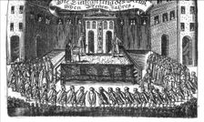 Blessing of the Russian New Year (from Georg Adam Schleissing Derer beyden Czaaren in Reussland Iwan und Peter Alexewiz), 1693. Artist: Anonymous