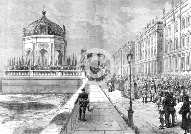 Blessing the Neva at St. Petersburg, from a sketch by our special artist, 1874. Creator: C. R..