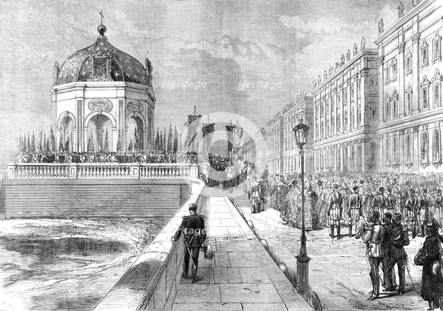 Blessing the Neva at St. Petersburg, from a sketch by our special artist, 1874. Creator: C. R..