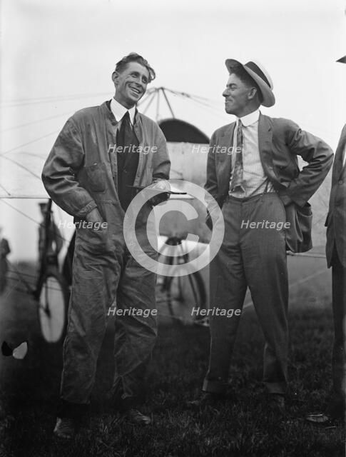 Bleriot Airplane, C. Murvin Wood (left), 1911. Creator: Harris & Ewing.