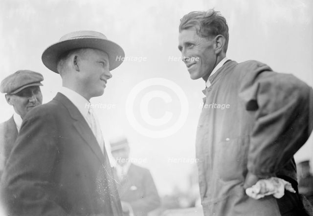 Bleriot Airplane - Lt, U.S.A., Aviator - Left, with C. Murvin Wood, 1911. Creator: Harris & Ewing.
