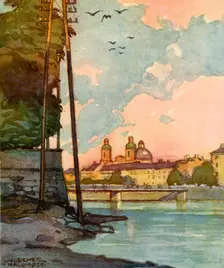 Blick Auf Die Innbrucke (Overlooking the River Inn), c1929. Creator: Unknown