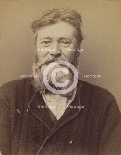 Bligny. André, Eugène. 58 ans, né à Vincennes. Serrurier. Anarchiste. Fiché le 2/3/94., 1894. Creator: Alphonse Bertillon.