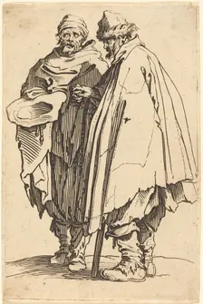 Blind Beggar and Companion, c. 1622. Creator: Jacques Callot