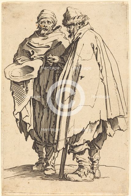 Blind Beggar and Companion, c. 1622. Creator: Jacques Callot.