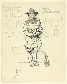 Blind Beggar and Dog, 1894. Creator: Philip William May
