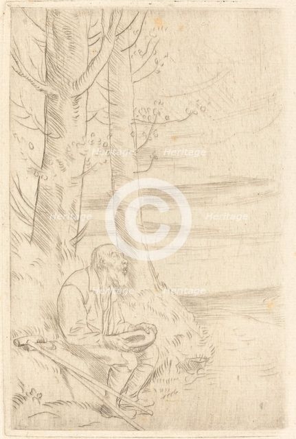 Blind Beggar (Le mendiant aveugle). Creator: Alphonse Legros.