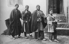Blind beggars of Tehran, Persia, 1902