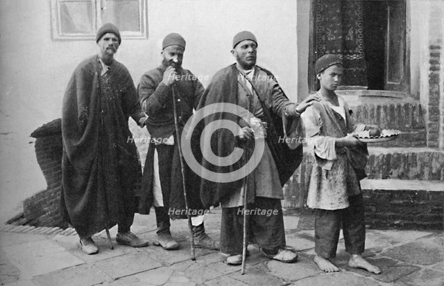 Blind beggars of Tehran, Persia, 1902. Artist: Unknown.