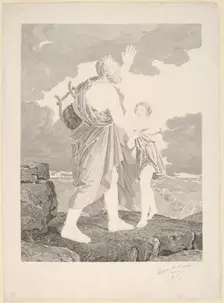 Blind Homer, 1816. Creator: Jean-Baptiste-Raphael-Urbain Massard