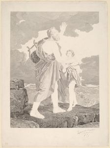 Blind Homer, 1816. Creator: Jean-Baptiste-Raphael-Urbain Massard
