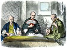 Blind Japanese musicians, 1864. Creator: Mason Jackson