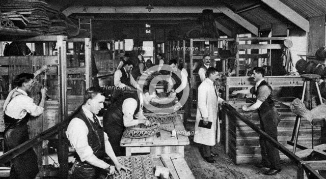 Blind mat-makers of St Dunstan's, London, 1926-1927. Artist: Unknown