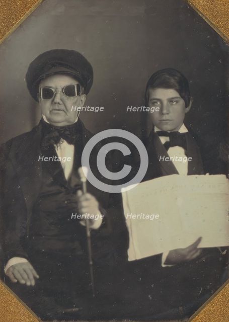 Blind Man and His Reader, ca. 1850. Creator: Unknown.