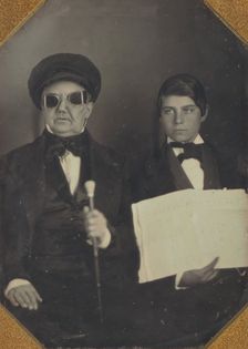 Blind Man and His Reader, ca. 1850. Creator: Unknown