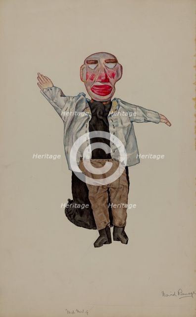 Blind Man Hand Puppet, c. 1936. Creator: David Ramage.