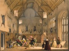 Blind Man's Buff, played in Athelhampton Hall, c1600s. Creator: Joseph Nash (1809-78)